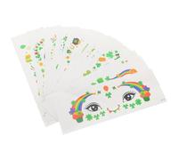 Abaodam Shamrock Face Stickers with Unique Irish Festival Look 12 Sheets St Patricks Day Temporary Tattoos Comfortable Paper and Pvc Material for Irish Party Performances