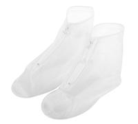 Abaodam Shoe Covers Transparent White Overshoes for Outdoor Activities Non Slip Design for Cycling Camping Fishing Easy to Wear with Zipper Closure Durable