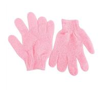 Abaodam Shower Gloves Exfoliating Bath Gloves Polyester with Lanyard for Hanging 2pcs Pink Easy to Put and Take, Quick Drying Body Scrub Exfoliator Mitt for Men, Women,