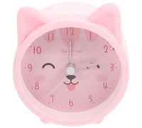 Abaodam Silent Cute Kitten Ear Alarm Clock with Night Light, Silicone Material, Mute Function, for Desktop Decoration and Living Room Use