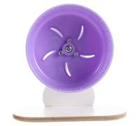 Abaodam Silent Hamster Exercise Wheel with White Stand 15Cm Purple Running Spinner for Small Pets Gerbils Mice Rats Pet Fitness Roller
