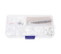 Abaodam Silicone Eyeglass Nose Pads Repair Kit 25 Pairs Soft Inflatable Nose Pad Covers with Screws, Screwdriver, Tweezers Cleaning Cloth for Glasses Bridge Replacement