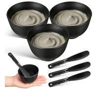 Abaodam Silicone Facial Mask Bowl and Spatula Set, Reusable Flexible Mixing Bowls with Applicator Sticks for Homemade Masks and Professional Beauty Treatments