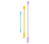 Abaodam Silicone Kitchen Spatula Set with Smooth with Metal Handles 3pcs Round Shape Cream Scrapers Convenient to Use for Cake Frosting and Butter Mixing for Coffee Shops