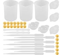 Abaodam Silicone Measuring Cups Set for Resin with Mixing Sticks, Easy to Use Silicone Molds for DIY Crafting, Suitable for Professional Artists and Beginners, Assorted Colour,