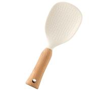 Abaodam Silicone Rice Serving Spoon with Wooden Handle, Non-Stick Practical Rice Paddle for Easy Scooping and Cleaning, Household Scoop for Kitchen and Buffet Use
