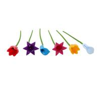 Abaodam Silicone Wine Glass Markers Goblet Labels Flower Shape 18pcs Easy to Remove and Hold Securely for Party and Home Bar Accessories