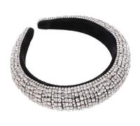 Abaodam Silver Baroque Crystal Headband with Rhinestone Design for Women Shiny Headdress for Party Wedding and Festive Occasions