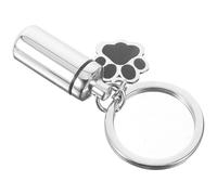 Abaodam Silver Cylindrical Pet Urn Keyring with Lightweight Titanium Steel and Unscrewable Lid, Simple Style Memorial Ash Container Gift for Friends Who Have Lost Their Pets