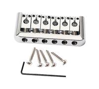 Abaodam Silver Fixed Bridge Tailpiece for Electric Guitar Easy Installation Style Replacement Standard String Spacing Guitar Hardware