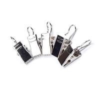 Abaodam Silver Iron Drapery Rings with Hooks with Solid Rim Design 60 Pcs Easy to Install and Disassemble Curtain Clip Rings for Home Window Curtains
