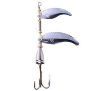 Abaodam Silver Metal Fishing Lure for Bass and Pike with Treble Hooks, Fish-like Shape Artificial Bionic Bait Designed for Freshwater Anglers to Catch Fish Easily