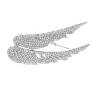 Abaodam Silver Plume Wings Brooch Pin, Decorative Lapel Pin for Women’s Jackets and Shirts, Costume Accessory for Coat and Dress, Wings Shape Ornament for Fashion Jewelry
