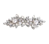 Abaodam Silver Rhinestone Hair Barrette Clip Wedding Hair Accessory Made of Alloy with Stable Structure and Firm Hold for Women for Many Occasions