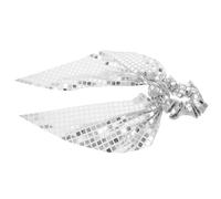 Abaodam Silver Sequin Ponytail Bow Hair Scrunchies 5pcs Fabric Elastic Hair Ties Elegant Fashionable Design Adds Sparkle and Prevents Loose Ponytails for Daily Wear and Parties