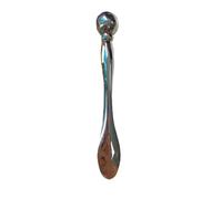 Abaodam Silver Zinc Alloy Eye Roller with Two Different Ends for Removing Wrinkles and Massaging Under Eye Includes Spoon for Getting Cream Facial Roller