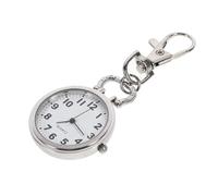 Abaodam Silver Zinc Alloy Nurse Pocket Watch with Key Buckle Design and Large Dial, for Nursing Students and Occasions, Classic Old Style Pocket Watch