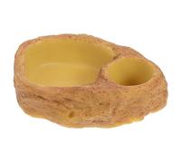 Abaodam Simulation Rocks Reptile Water Dish Tortoise Feeding Basin Easy Clean Pet Bath Tub for Lizards Snakes Tortoises Smooth Surface Design Prevents Escapes for Food Water Storage