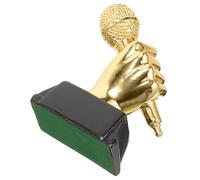 Abaodam Singing Competition Trophy Handheld Microphone Design Resin Award for Contest Winners Smooth Surface Music Trophy Ornament for School Events Party Decorations Random Color