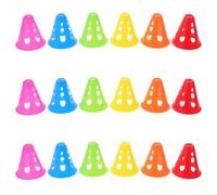 Abaodam Skate Training Cones Mini Traffic Cones 18pcs, Colored with Holes | Pe Stackable Perforated Cups, Smooth Navigation for Inline Skating Drills, Vibrant Assorted Colors