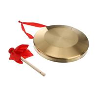 Abaodam Small 15cm Copper Alloy Hand Gong with Hammer, Portable Opera Gong Musical Instrument for ’s School Supplies and Cultural Performances