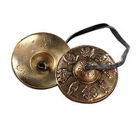 Abaodam Small Brass Handheld Cymbals Set with Vintage Auspicious Patterns for Adults, Strong Durability and Improved Performance Effect, for Ethnic Musical Instruments Playing and Ritual