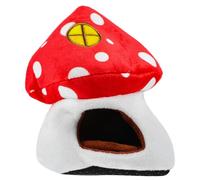 Abaodam Small Mushroom House Hamster Hideout Warm Cotton Nest Small Pet Cozy Shelter Sturdy Bedding for Hamsters and Chinchillas Suitable for Winter Use