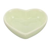 Abaodam Small Pet Ceramic Food Bowl Heart Shaped Hamster and Rabbit Feeding Dish Anti-Tip Feature Green Colour