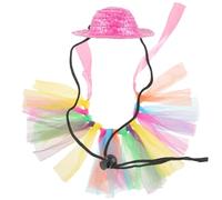 Abaodam Small Pet Costume with Hat and Colorful Tutu Skirt Soft and Safe Mini Animal Dress for Hamster Guinea Pig Bunny Easter Halloween Cosplay Parties