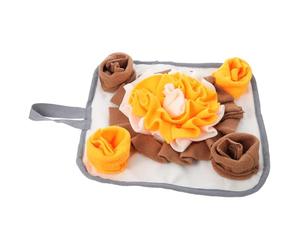 Abaodam Small Pet Snuffle Mat Polar Fleece Sniffing Pad with Non-slip Bottom Hand Washable Intelligence for Rabbit Slow Feeding Play Mat for Little Pets