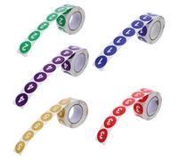 Abaodam Small Round Numbered Labels Assorted Colour Coated Paper 1-5 2500pcs Self Adhesive Circle Number Stickers for Inventory and Storage Bins Organisation and Crafts