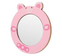 Abaodam Small Wooden Handheld Mirror for Kids with Glass Surface, Multifunctional Design Enhancing Hand-eye Coordination, for Toddler Girls and Christmas Party Favors