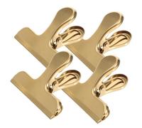 Abaodam Snack Bag Clips to Prevent Damp and Dust 4pcs Stainless Steel in Golden Colour with Sealing Effect Sturdy Food Bag Clips for Snacks in Kitchen Or Office
