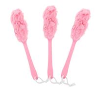 Abaodam Soft Mesh Bath Scrubber Brush 3Pcs Large Long Handle for Shower Exfoliating and Skin Elasticity Improvement Suitable for Men and Women Bathing