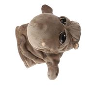 Abaodam Soft Plush Hippo Hand Puppet with Working Mouth Interactive Educational Animal for Storytelling Role Play and Creative Learning and Safe Brown Stuffed Puppet for Theater Games