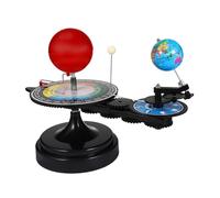 Abaodam Solar Globes Educational Apparatus Sun Earth Moon Model with LED Light Rotating Orbital Astronomy Teaching Tool for Students Science Study