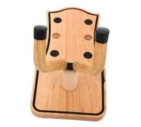 Abaodam Solid Wood Guitar Wall Mount Hanger with Natural Grain Secure Acoustic Electric Bass Ukulele Display Instrument Storage Hook for Studio Party Festival Farmhouse Decor