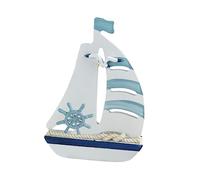 Abaodam Solid Wood Sailboat Figurine Mediterranean Home Decor Craft for Table Display Wood Ornament for Bedroom Living Wooden Boat Artistic Decoration