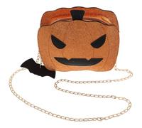 Abaodam Sparkling Sequin Pumpkin Crossbody Bag for Women with Versatile Chain Strap, Stylish Pumpkin-shaped Pu Shoulder Purse for Travel and Shopping