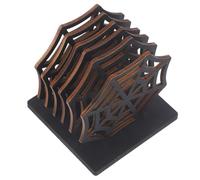 Abaodam Spider Web Hollowed Wooden Coasters Set for Halloween Decorations, Heat Insulation and Table Protection, Black Wood Material, for Family Living Rooms and Coffee Shops