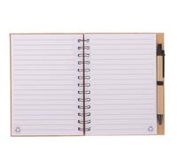 Abaodam Spiral Journal Notebook and Bookmark, Stylish and Simple Design with Bamboo Cover, Paper Pages for -term Use and Compact Note Taking for Students and Office Staffs