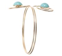 Abaodam Spiral Turquoise Metal Upper Arm Cuff Bracelet for Women, Adjustable Open Gold Armlet Bangle, Stylish Arm Band Jewelry and Ladies