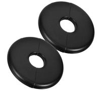 Abaodam Split Flange Water Collar Cover Plug, 2pcs Black Plastic Plumbing Flange Cover Plates, Impact Resistant, for Toilet Pipe and Radiator Pipe