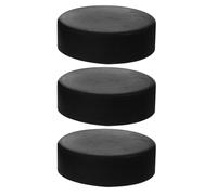 Abaodam Sports Ice Hockey Pucks 3Pcs Black Rubber Bulk Pack for Gym and Outdoor Training Exercises