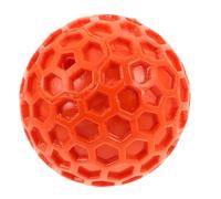 Abaodam Squeaky Rubber Dog Ball Honeycomb Texture for Small Dogs | Orange, Easy to Clean, Portable Design, Outdoor Play and Crate Time Enrichment for Trainers