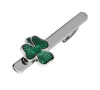 Abaodam St Patrick's Day Shamrock Tie Clip for Men Alloy Lucky Irish Necktie Pin Business Accessory for Formal Events Refined Craftsmanship Unique St Patrick's Day Party Clip