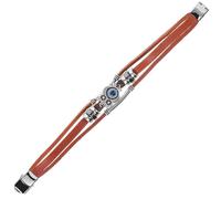 Abaodam Stackable Bead Bracelet for Men with Adjustable Size and Comfortable Fit, Stylish Owl Design in Brown Titanium Steel and Cowhide, Trendy Accessory for Teens and Men