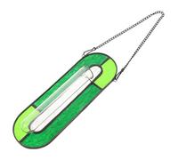 Abaodam Stained Glass Plant Propagation Station Hanging Hydroponic Planter with Clear Tubes for Root Observation No Drainage Decorative Wall Vase for Indoor Garden and Window Display