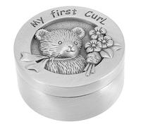 Abaodam Stainless Steel Baby Fetal Hair Keepsake Box, Round Silver Hair Collection Box with Smooth Surface, Practical Small Object Holder for Boys Newborn Memory