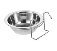 Abaodam Stainless Steel Bird Cage Food Feeder with Hook Wear-resistant Hanging Parrot Bowl for Food and Water Stable Design Prevents Tipping Suitable for Birds and Small Pets